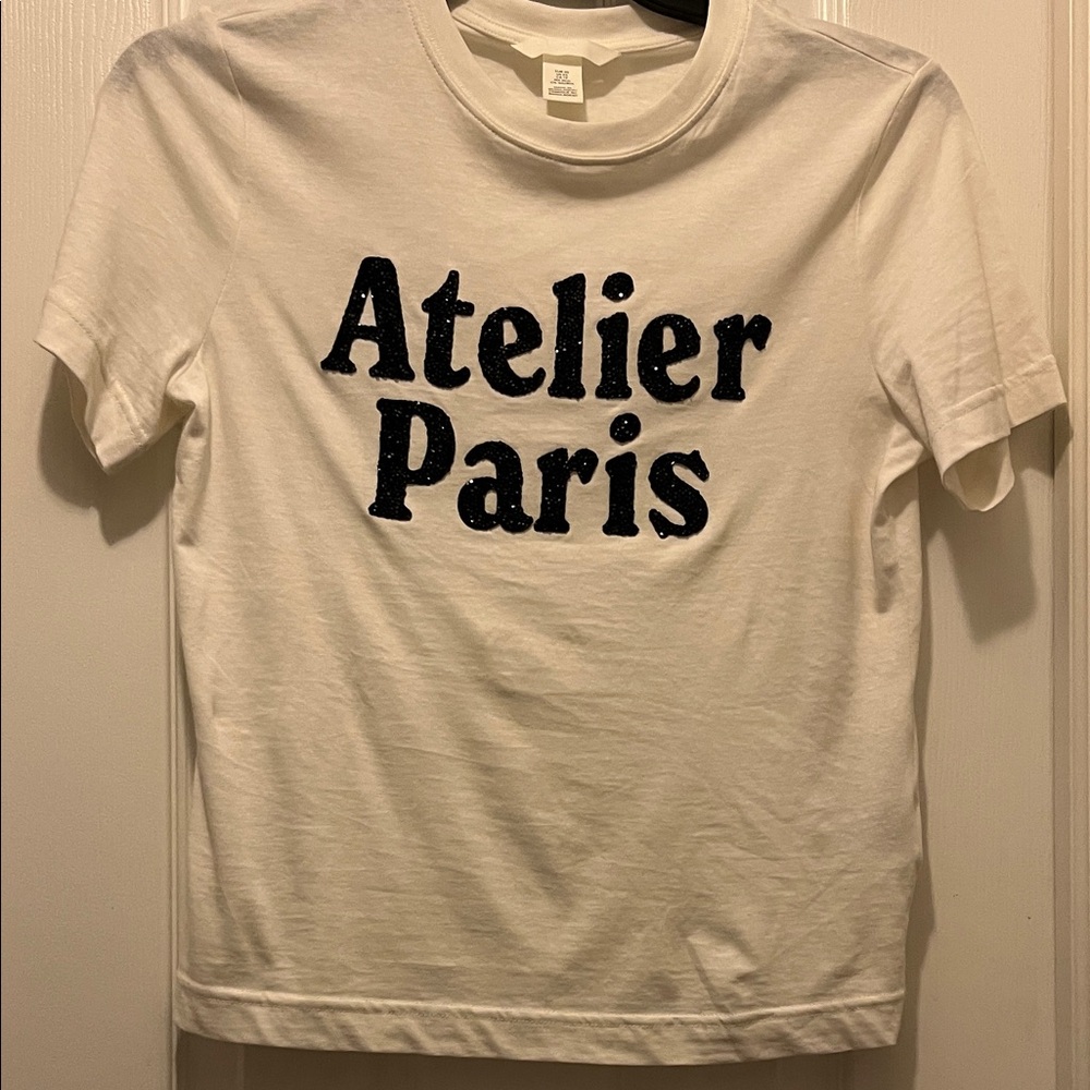 H&M Cream Tee with Black Lettering
